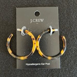 J Crew Tortise Shell hoop earrings